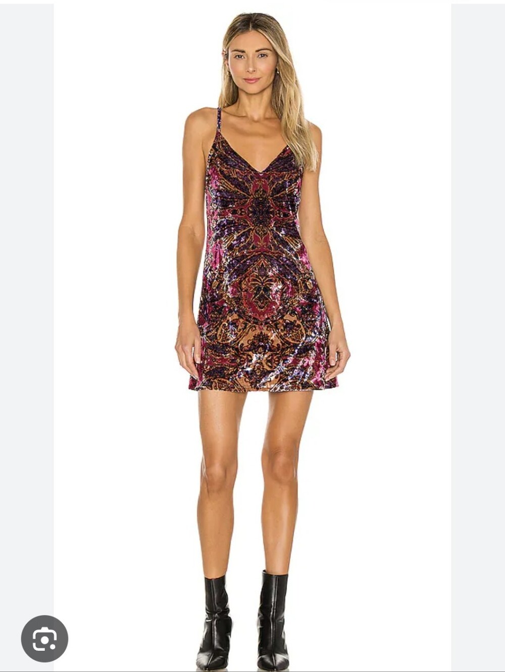 Free People Enchanted Velvet Chemise Fairytale Combo